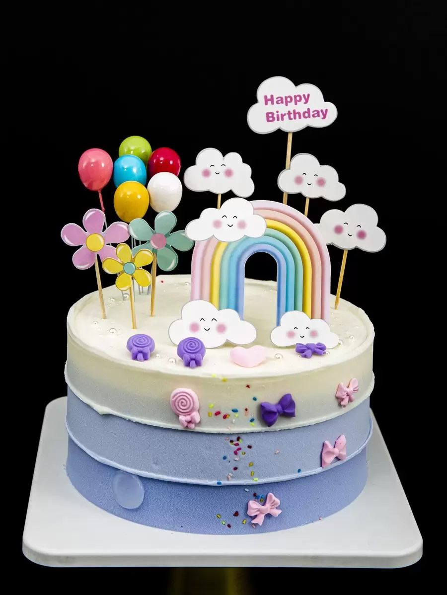 14 pièces Décoration de gâteau d'anniversaire en forme de ballon, décoration de gâteau mignonne pour fête d'anniversaire