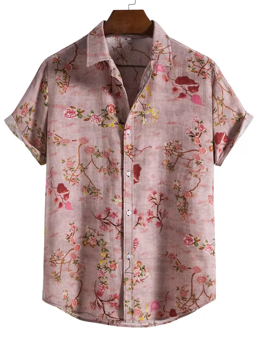 Manfinity RSRT Homme Chemise aléatoire à imprimé fleur à bouton