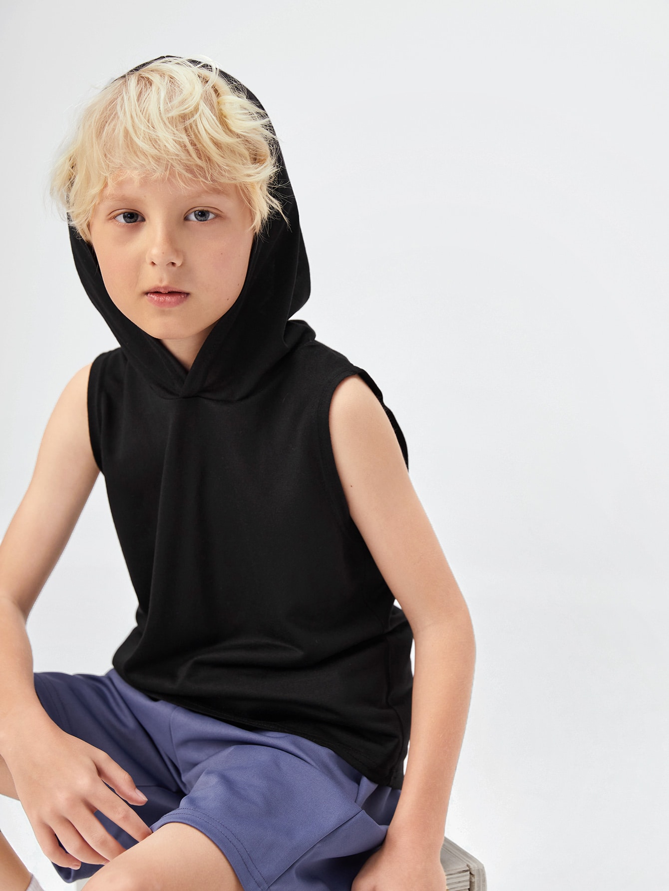 SHEIN Boys Hooded Tank Top