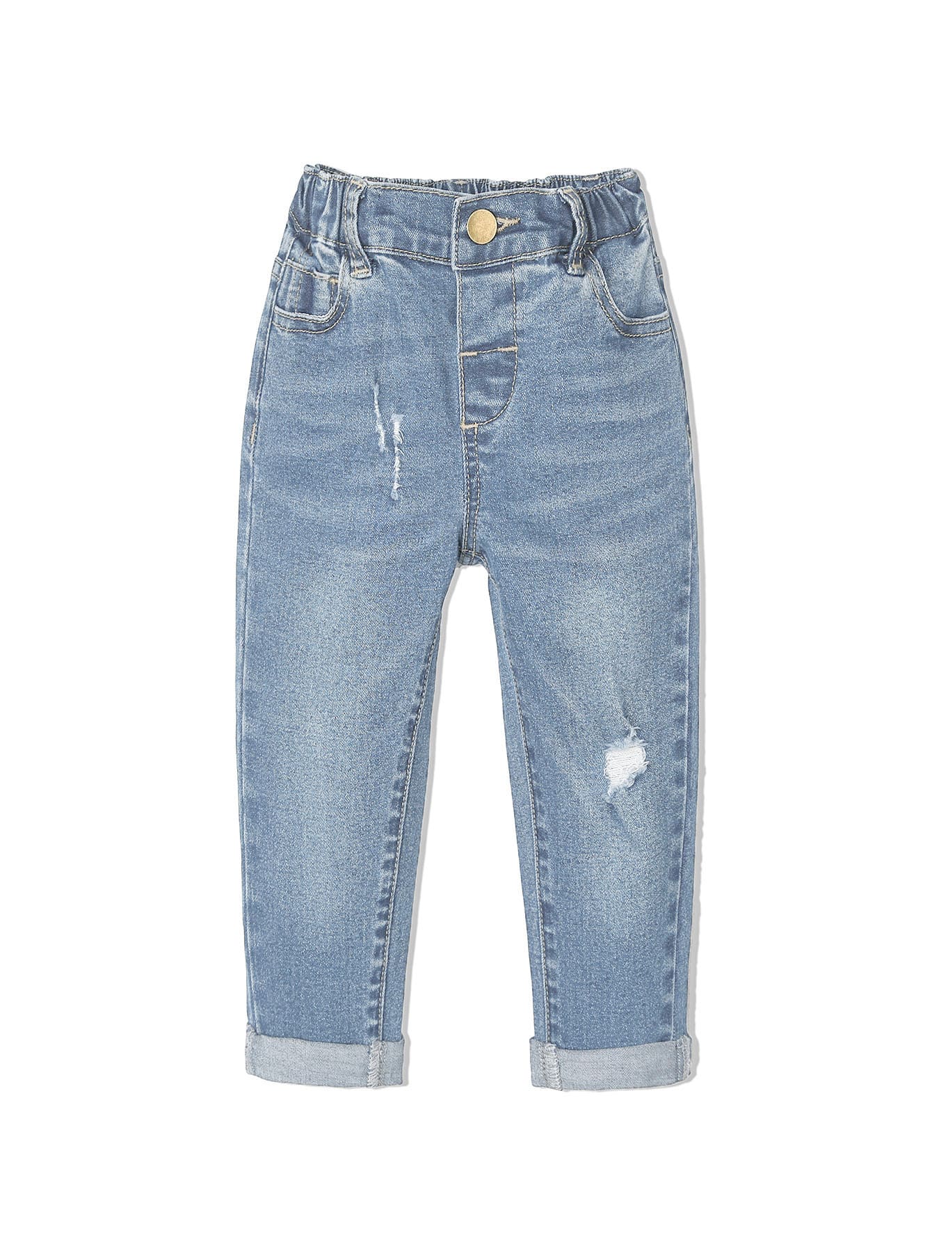 Baby Slant Pocket Ripped Jeans