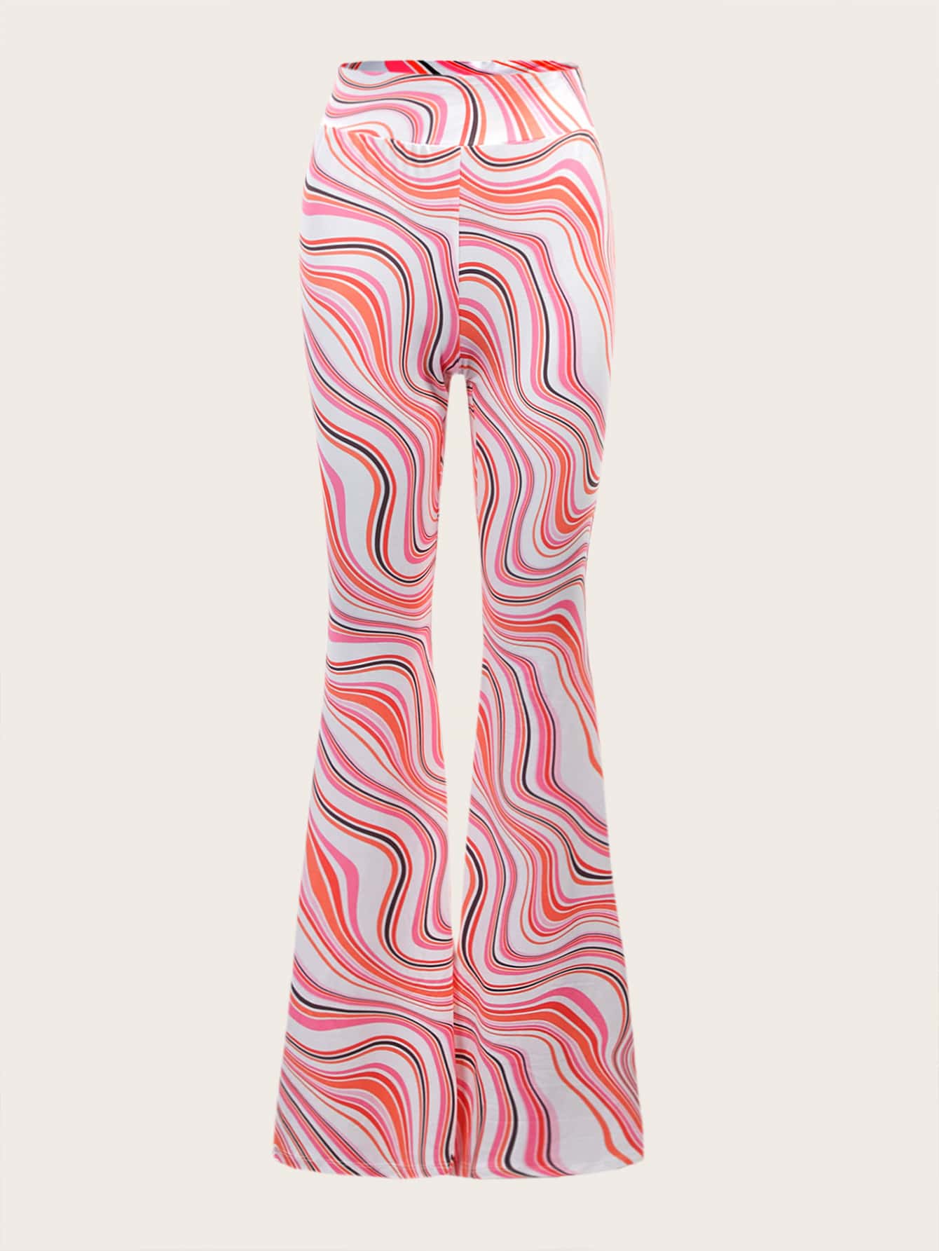 SHEIN ICON Pantalones acampanados 90s con estampado de mármol