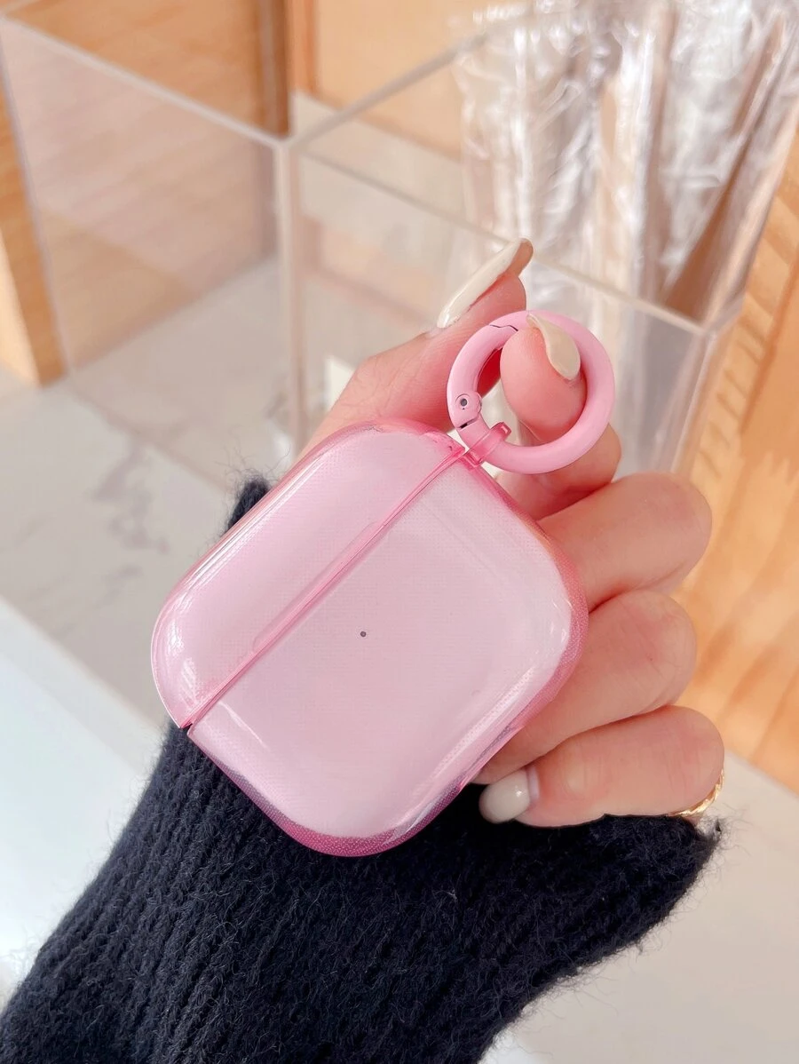 1 Stück Multi-Farbiger transparenter + kreisförmiger Ring Fall-Resistant Ohrschalen Hülle kompatibel mit AirPods 1/2/3/4/Pro/Pro 2. Generation Bluetooth Kopfhörer Schutzhülle