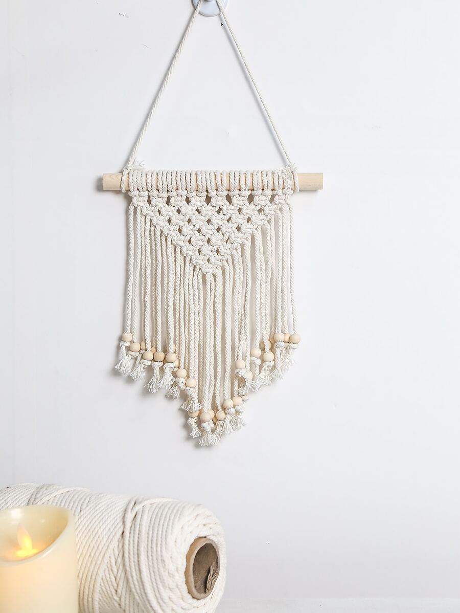 1 szt. Minimalistyczna makrama ścienna, boho tkanina pleciona, wisząca dekoracja do dekoracji domu, wystrój domu, wystrój pokoju, wystrój ściany
