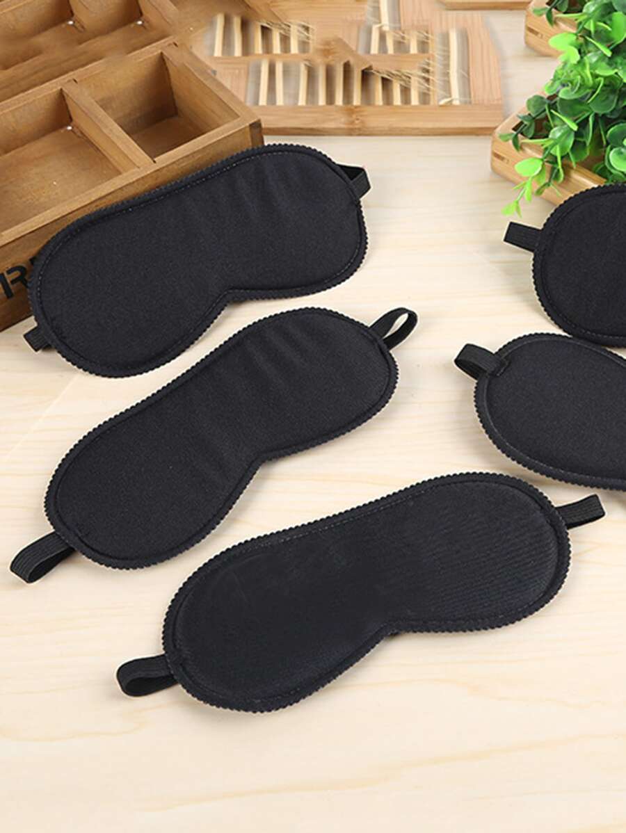 1pc Plain Eye Cover, Black Polyester Comfortable Blindfold Eye Cover, Night Eyeshade Cover For Travel SleepingFor Bedroom,Travel,Office,School, Back To School Supplies