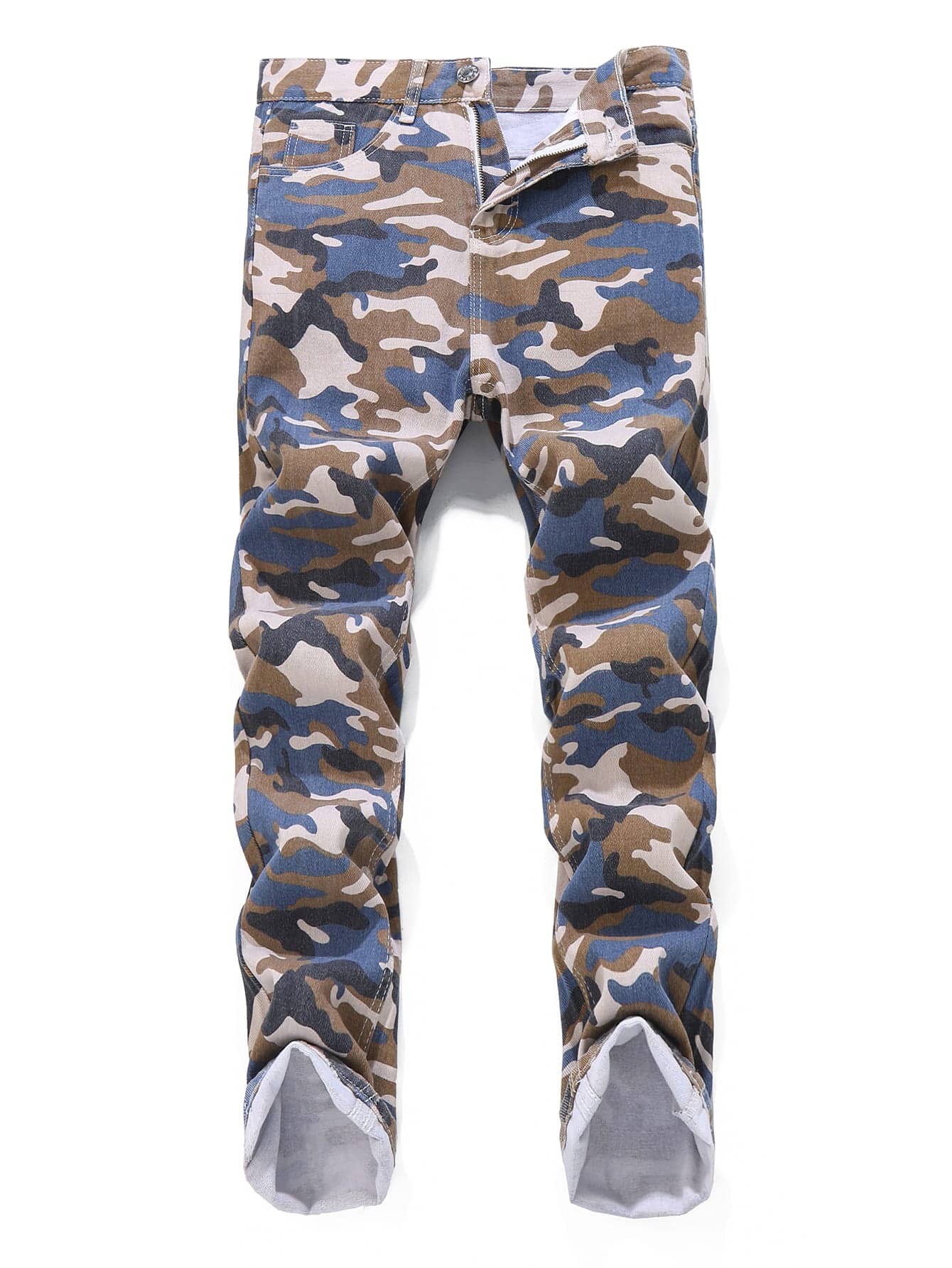 ROMWE Guys Camo Print Jeans
