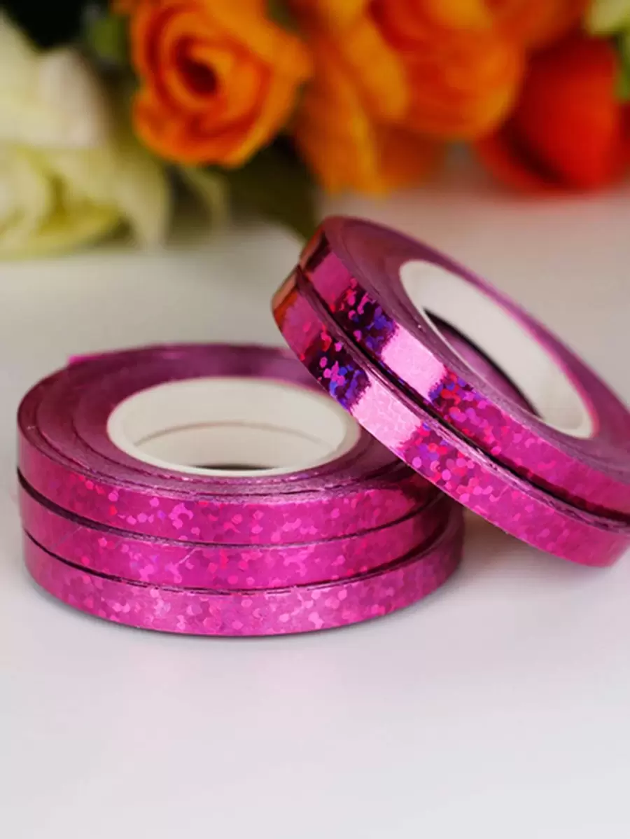 5 pièces/set Ruban en plastique pour ballons, corde de fixation de ballons holographiques pour fête, Noël