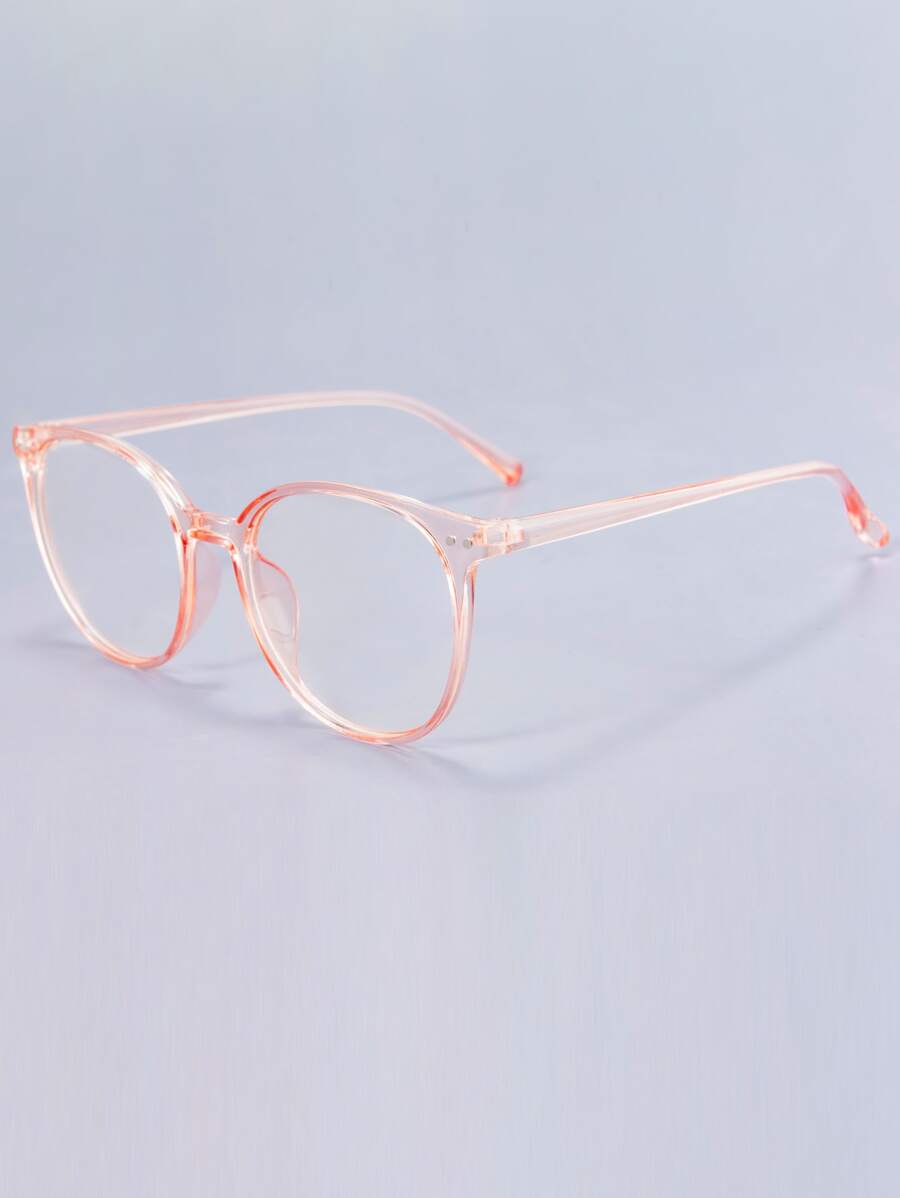 1pc Women's Round Pc Frame Decorative Fashion Glasses, Suitable For Office, Reading And Studying