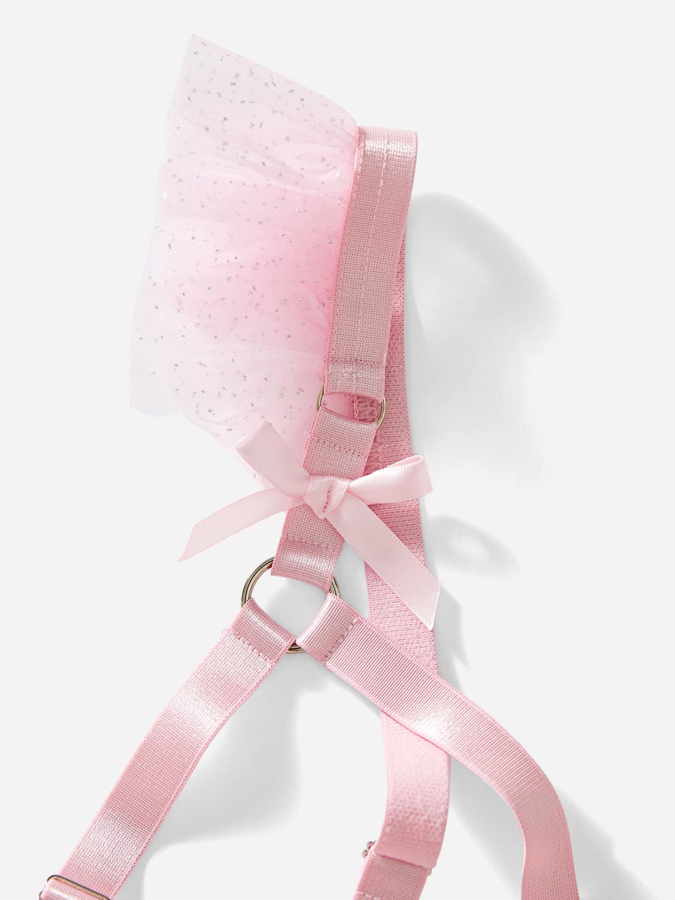 Exotic Bondage Pack Ruffle Trim Ring Linked Garter Lingerie Set