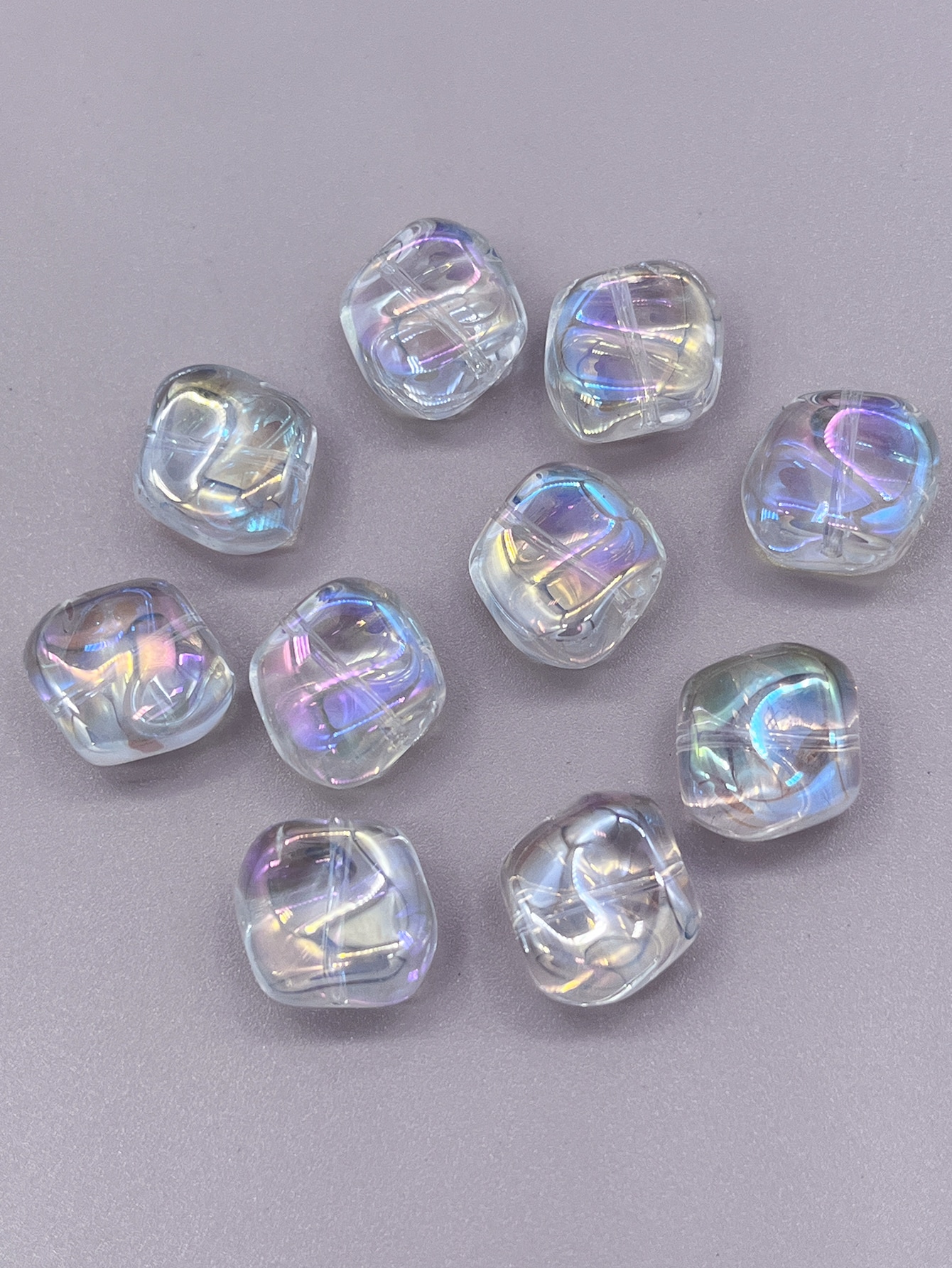 10pcs Holographic Bead DIY Jewelry Accessory