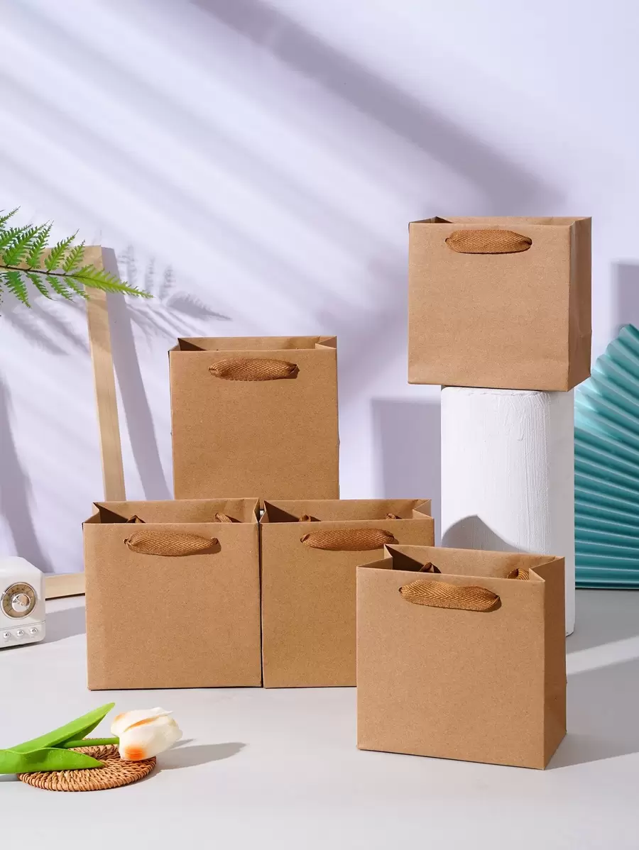 1 pièce/5 pièces/10 pièces de sac à main cadeau en papier blanc de 5,5*5,5 pouces, sac fourre-tout carré minimaliste et durable pour fête, demoiselle d'honneur, mariage, anniversaire, cadeaux pour la mariée