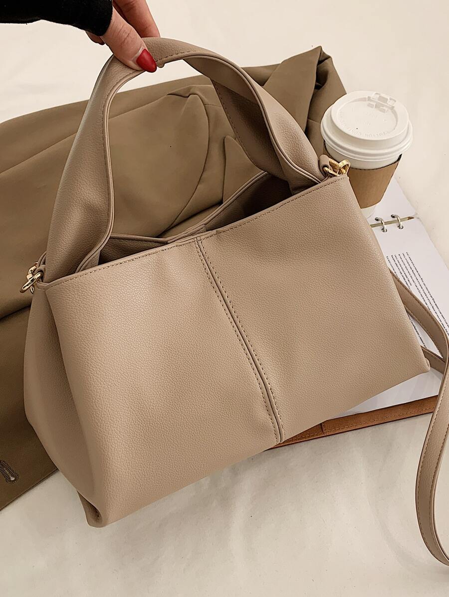 Bolsa cuadrada de litchi en relieve