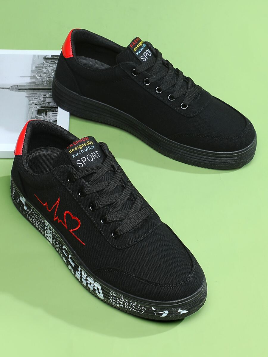 Men's New Comfortable Wear-Resistant Simple Casual Skateboarding Shoes, Outdoor, Multi-Color, Round Toe, Low-Cut, With Lace