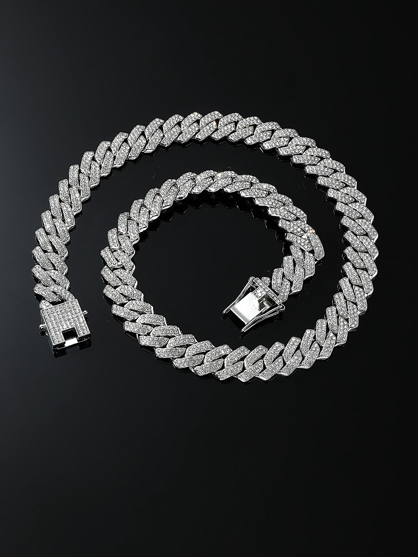 Men Rhinestone Decor Necklace