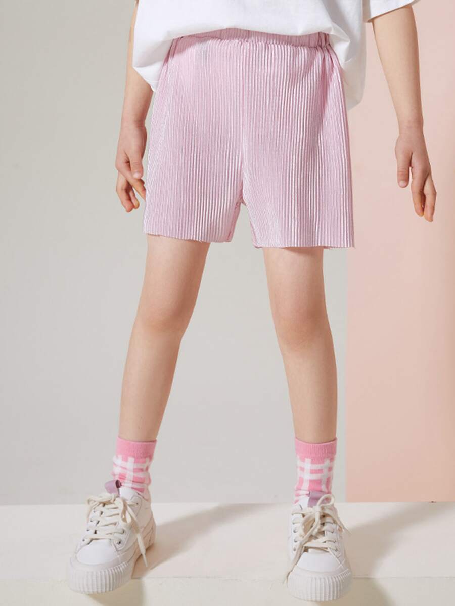 Girls Plisse Wide Leg Shorts