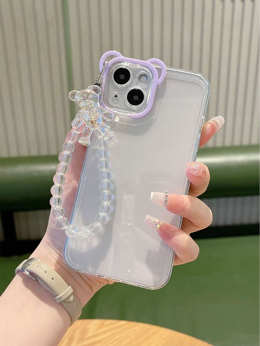 Transparante telefoonhoes met camerabevestiging en draagkoord