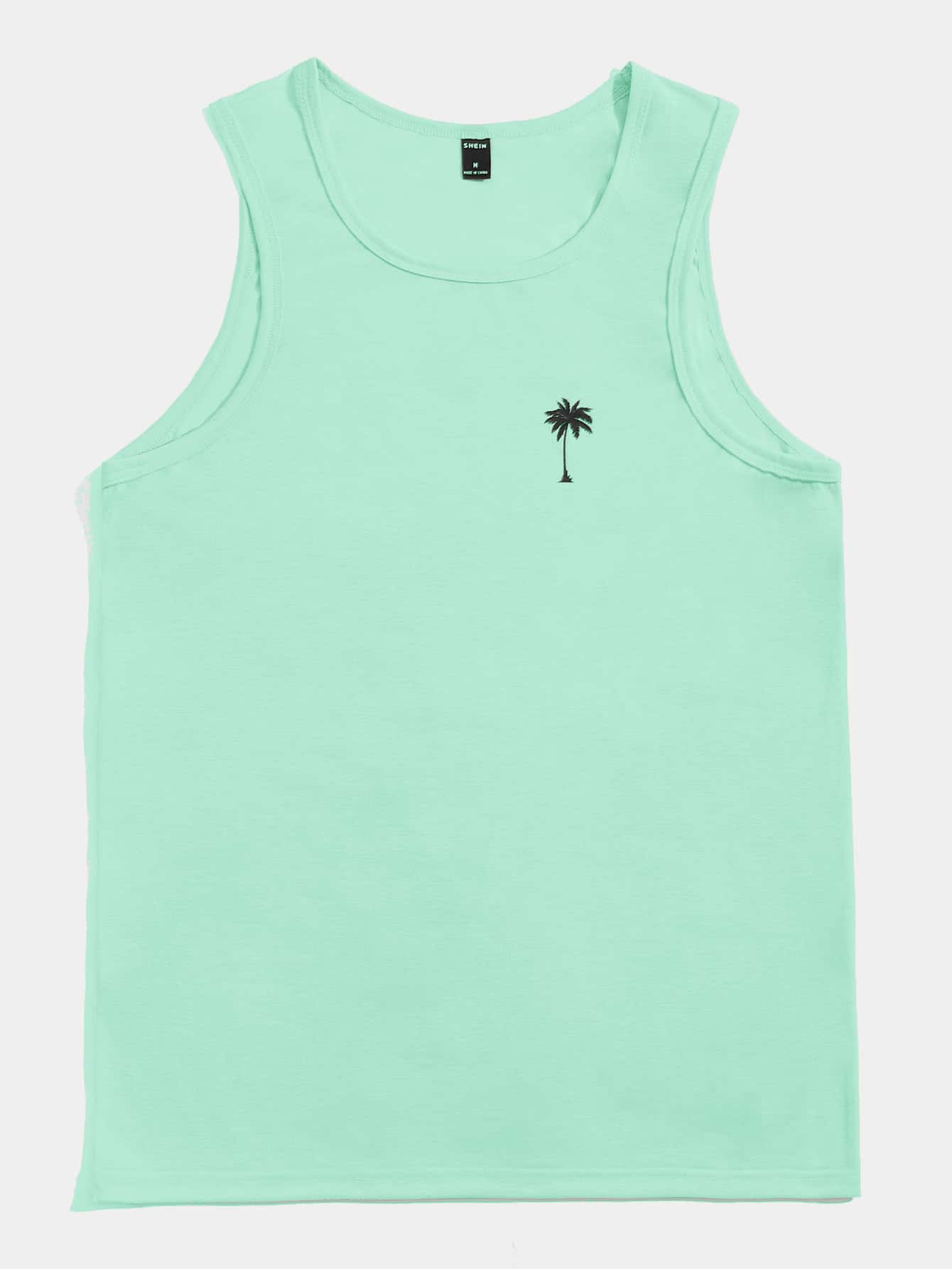 Manfinity VCAY Hombres Top tank con estampado de árbol de coco