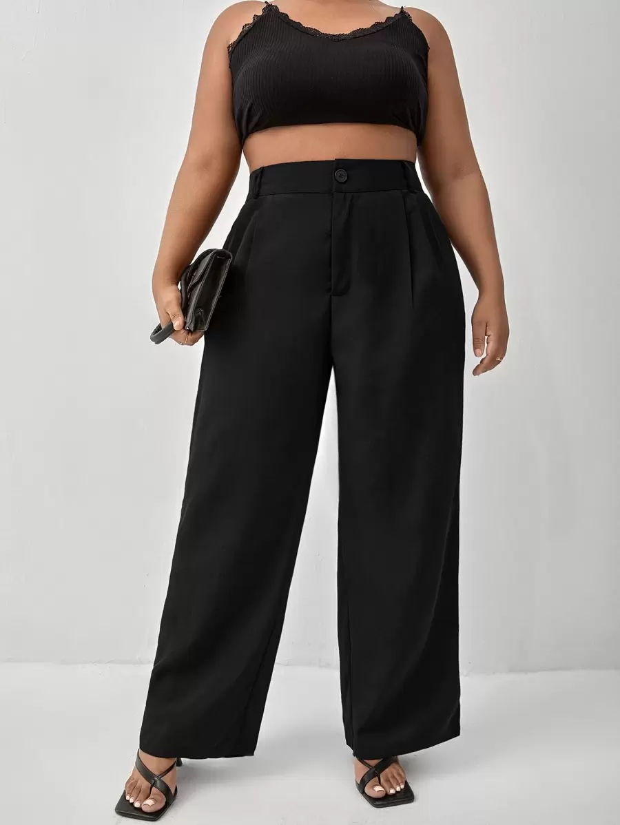 SHEIN Frenchy Pantalon tailleur taille haute à plis