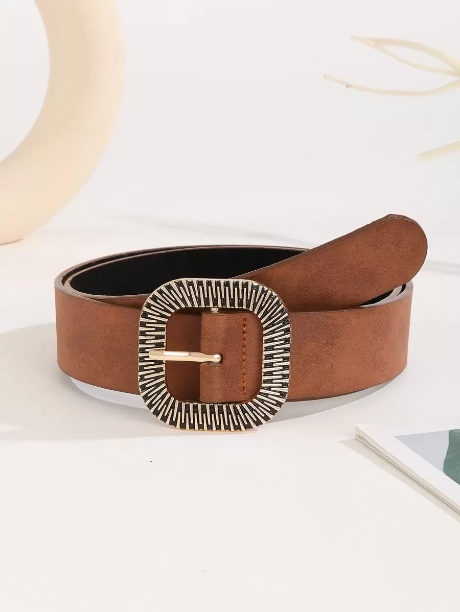Boho 1pc Square Metal Buckle Belt Summer, School