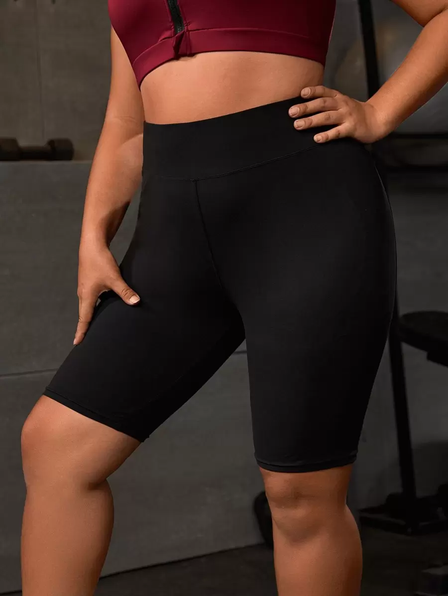 Seamluxe SHEIN Sport Shorts de cyclisme de sport grande taille à taille large et leggings