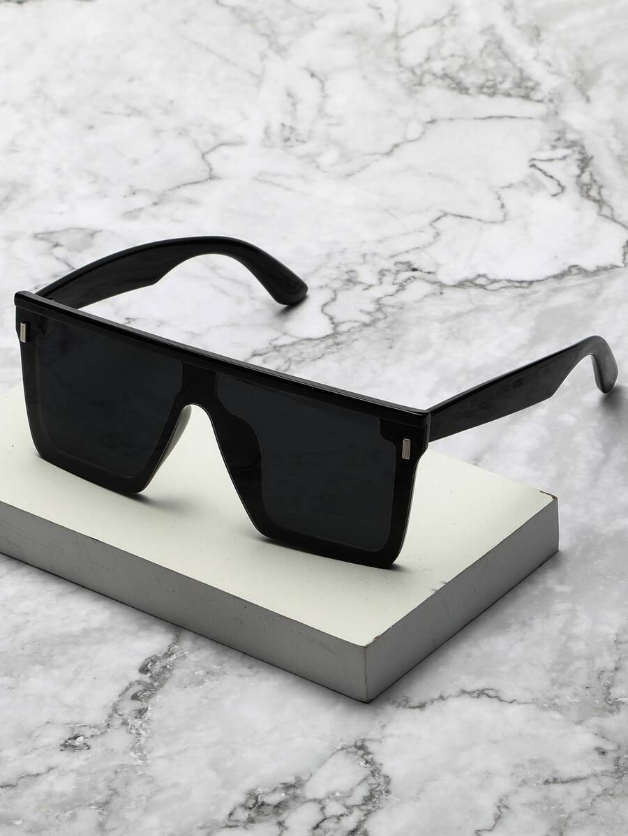 1pc Men's TR Oversized Framed Decorative Shield-Shaped Polarized Fashion Sunglasses Beach Accessories Sun Glasses Sunglasses Shades For Summer Beach Vacation,Outdoor,Travel