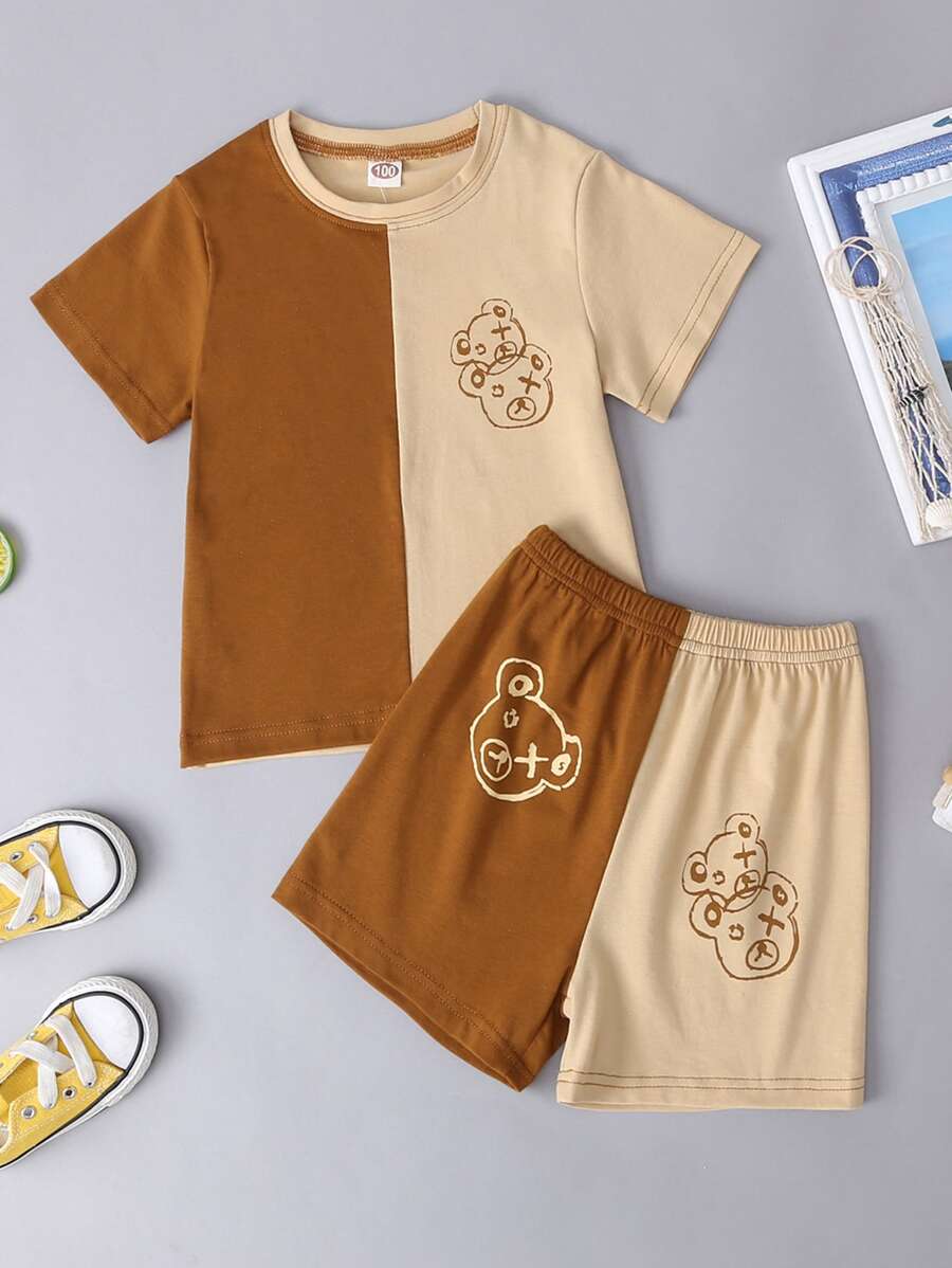 Toddler Boys Cartoon Graphic Tee & Shorts