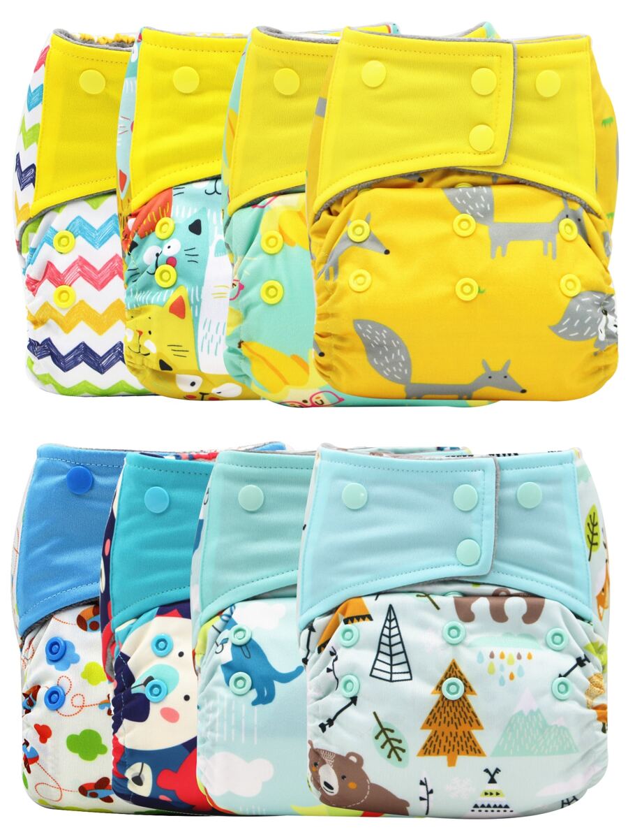 Set de 5 cubiertas de pañal de tela con estampados aleatorios para bebés niñas, decoraciones y regalos para baby shower y familia