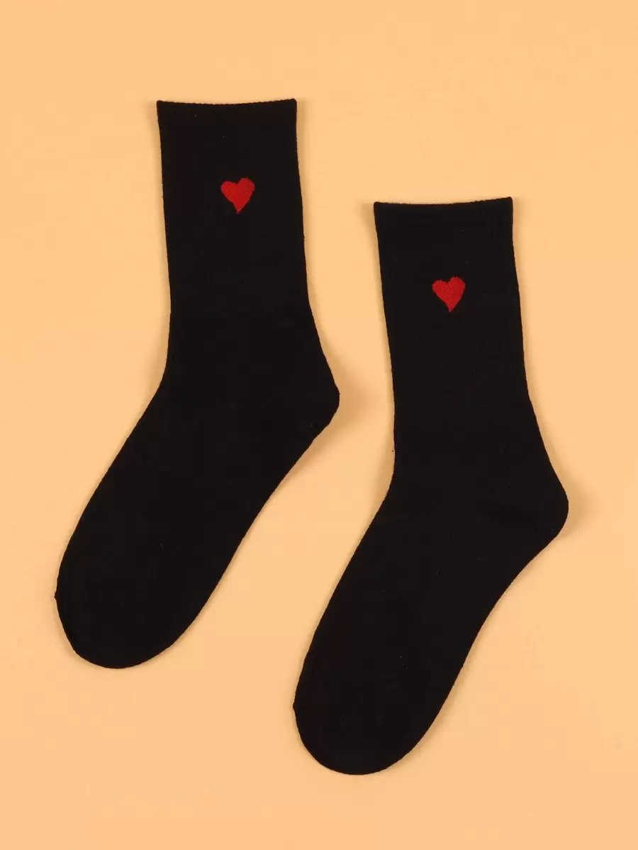 Calcetines de tripulación con patrón de corazón