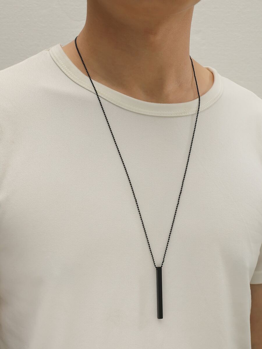 Fashionable and Popular Men Rectangle Pendant Necklace for Jewelry Gift and for a Stylish Look