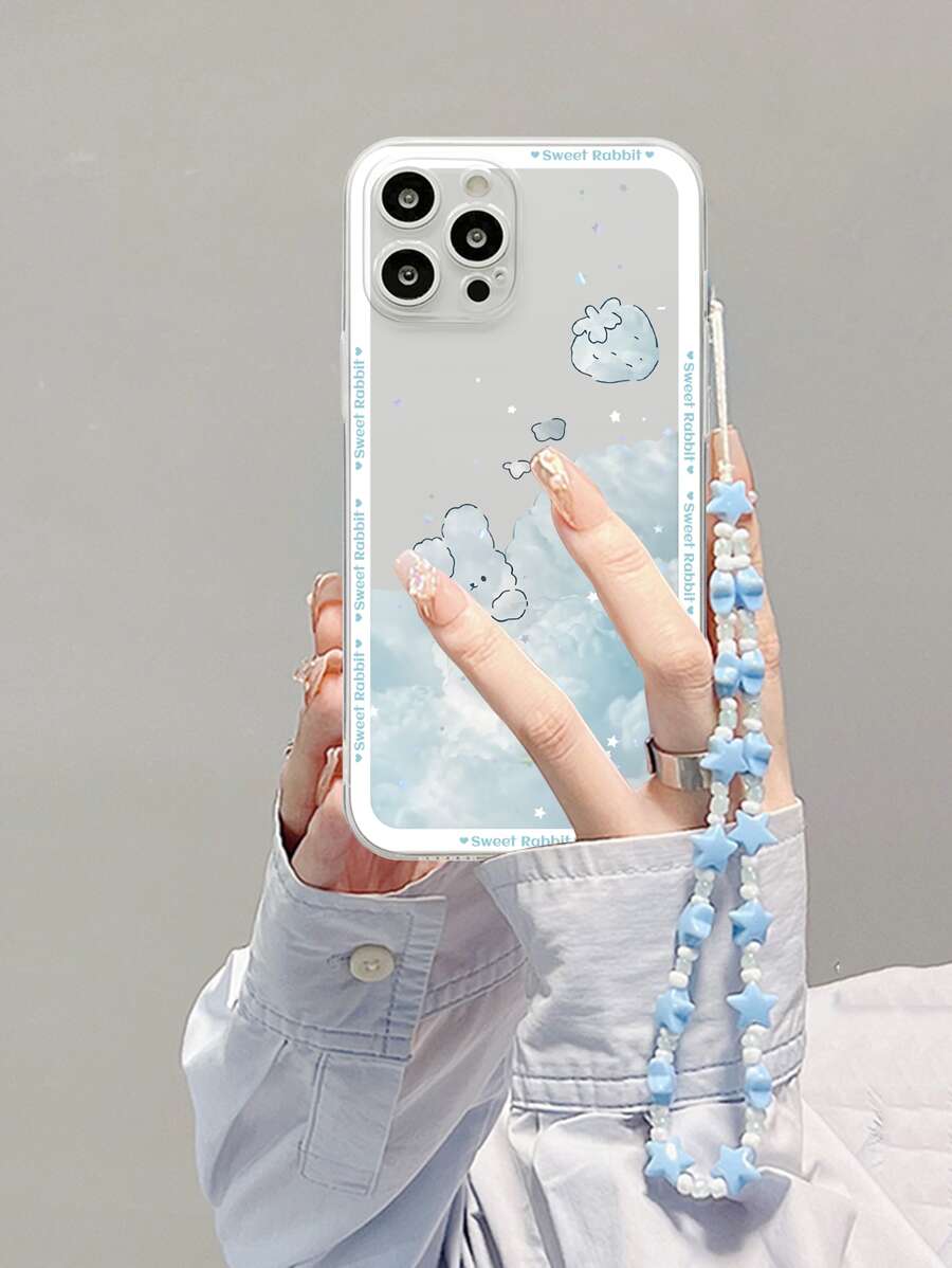 Rabbit Pattern Phone Case With Lanyard