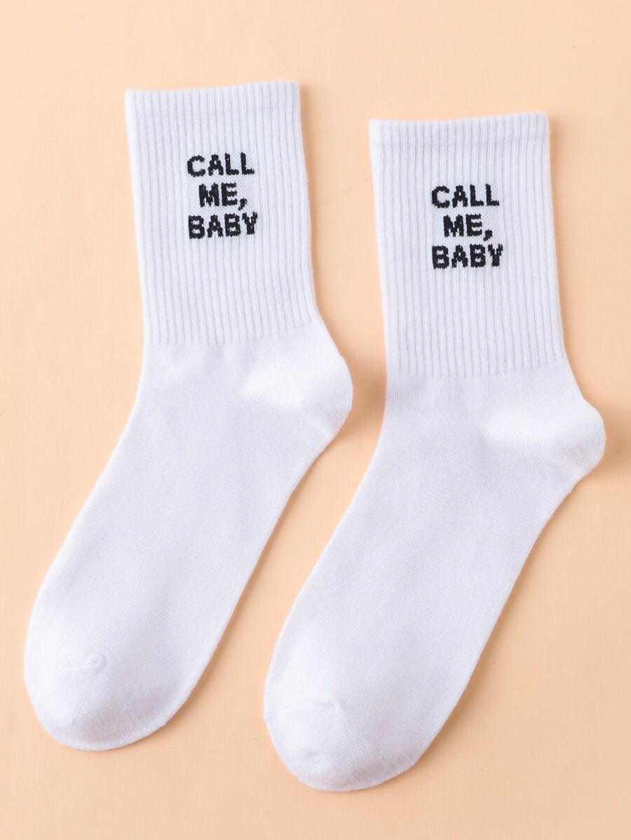 Calcetines de tripulación con estampado de letra