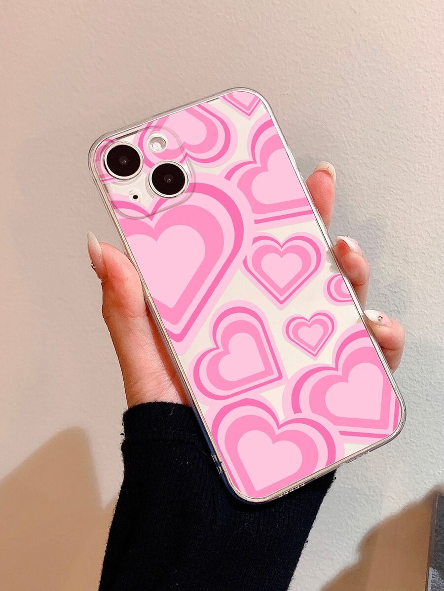 Heart Pattern Clear Phone Case