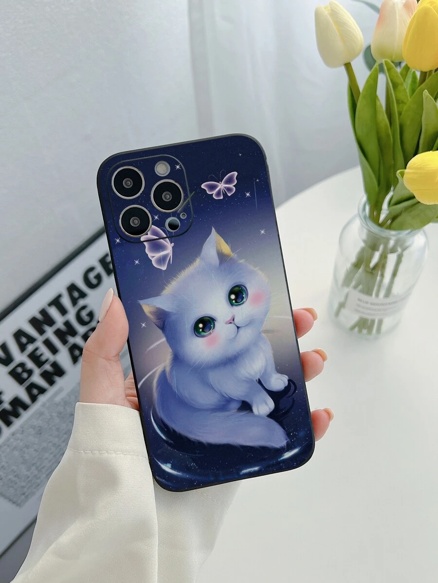 Cartoon Cat Print Phone Case