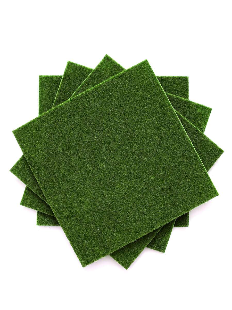 1pieza Césped artificial, verde 25X25cm PE Césped de hierba falsa para la decoración del hogar