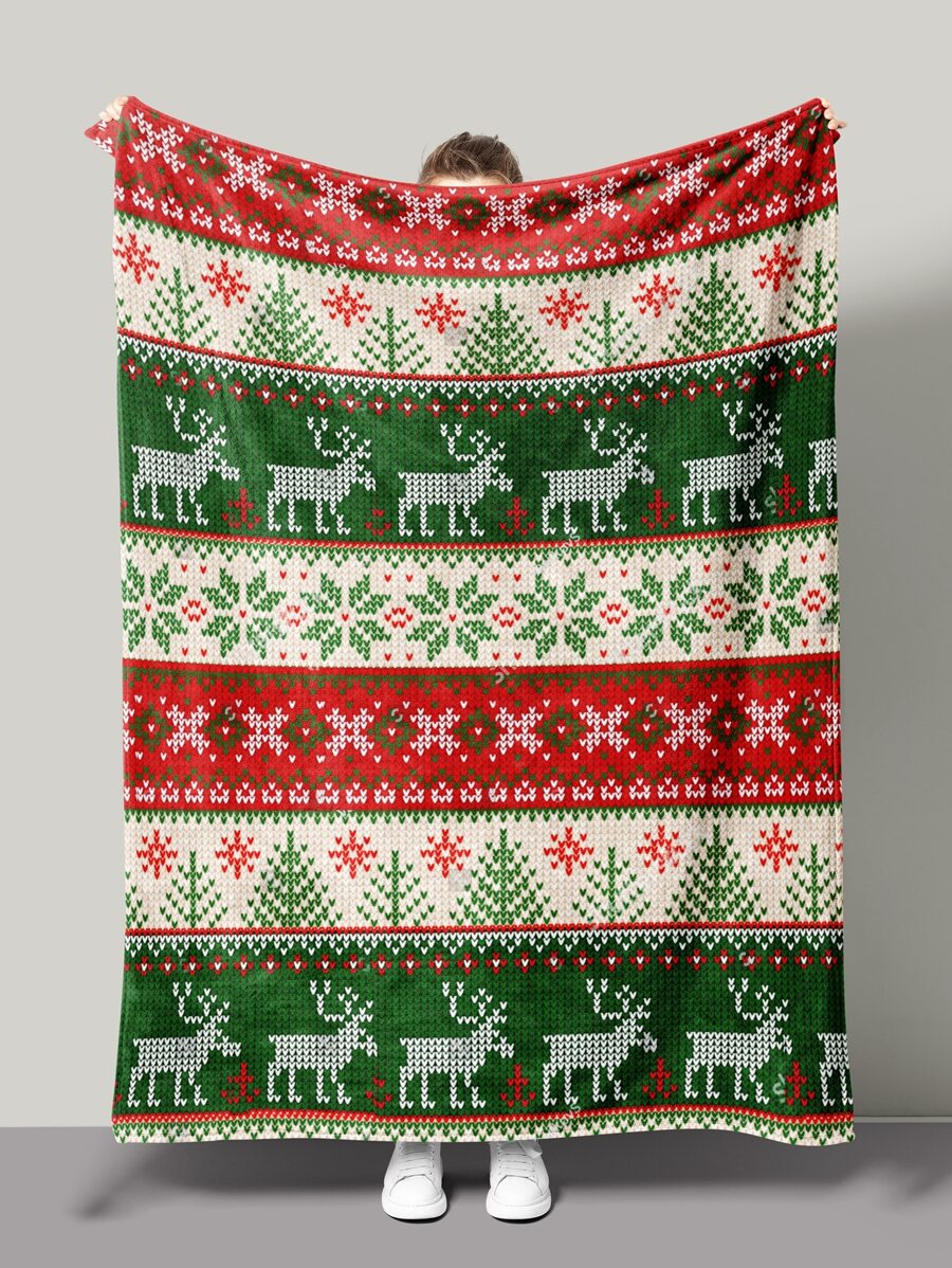 Christmas Elk Pattern Blanket