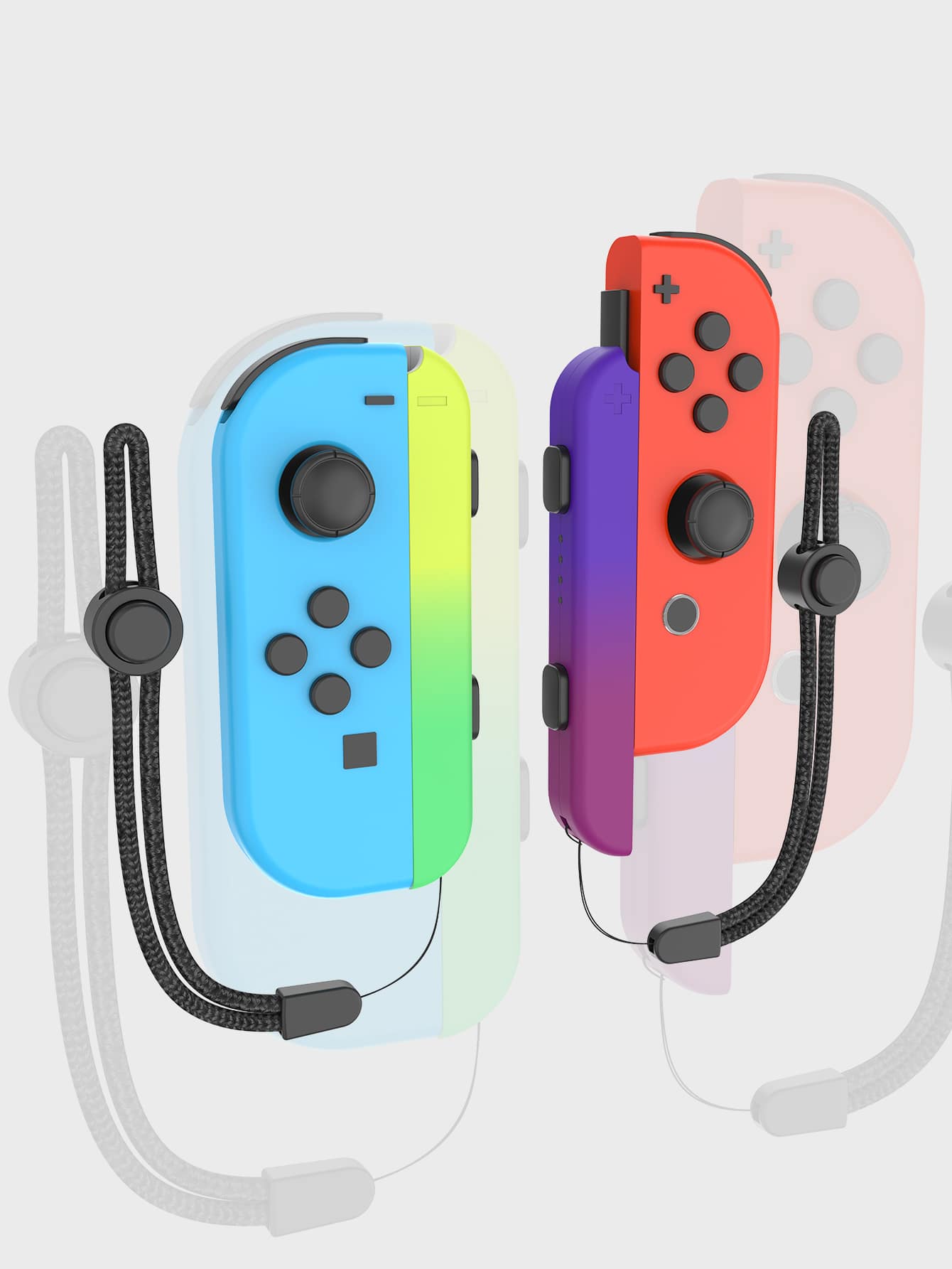 AKITOMO Accesorios de cuerda colgante con mango de interruptor de 2 piezas compatibles con Joycon, Color degradado