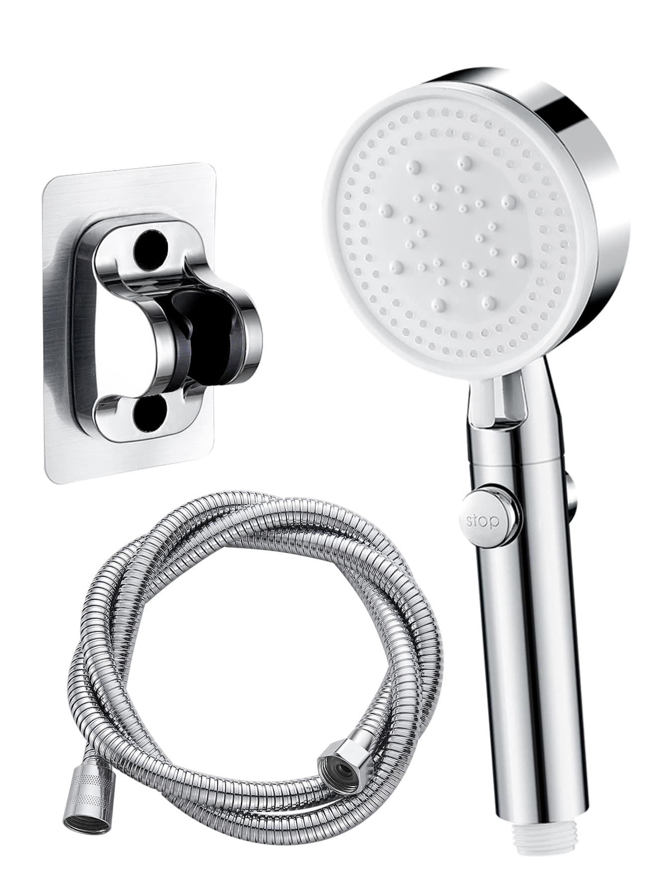 3pcs Shower Head & Tube & Holder Set