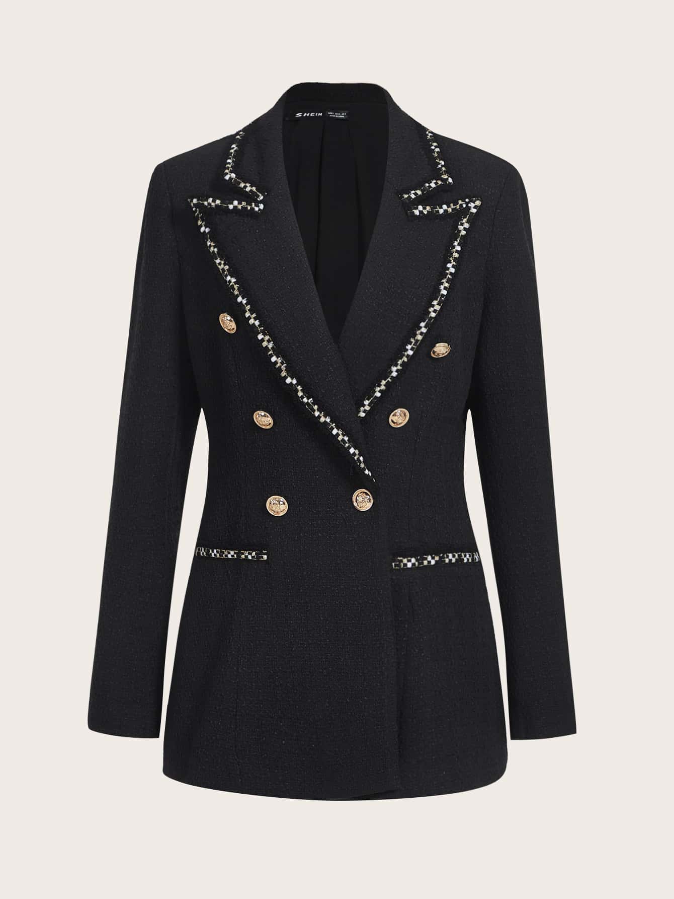 SHEIN Unity Damskie Marynarki Guziki Prosty Elegancki