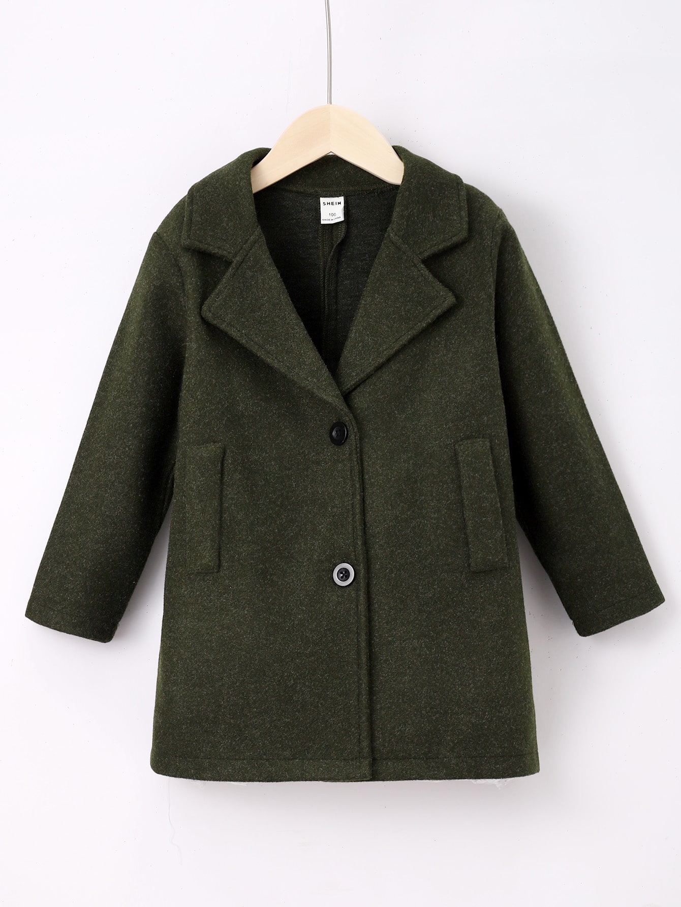 Toddler Boys Lapel Collar Overcoat