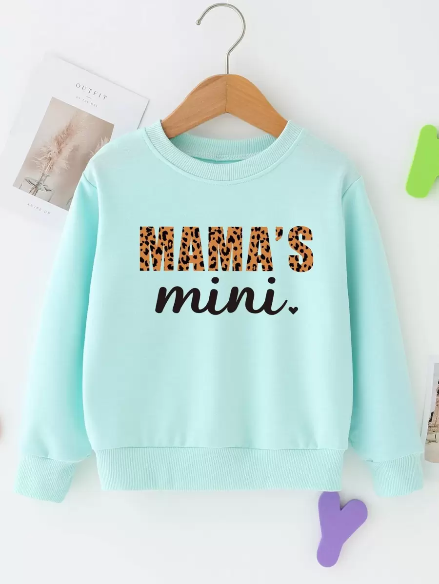 Kleine Mädchen 1 Stück Buchstaben Grafik Sweatshirt