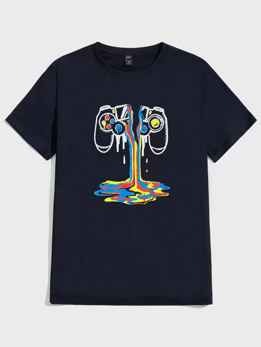 Manfinity VCAY Hombres Camiseta con estampado de dibujos animados
