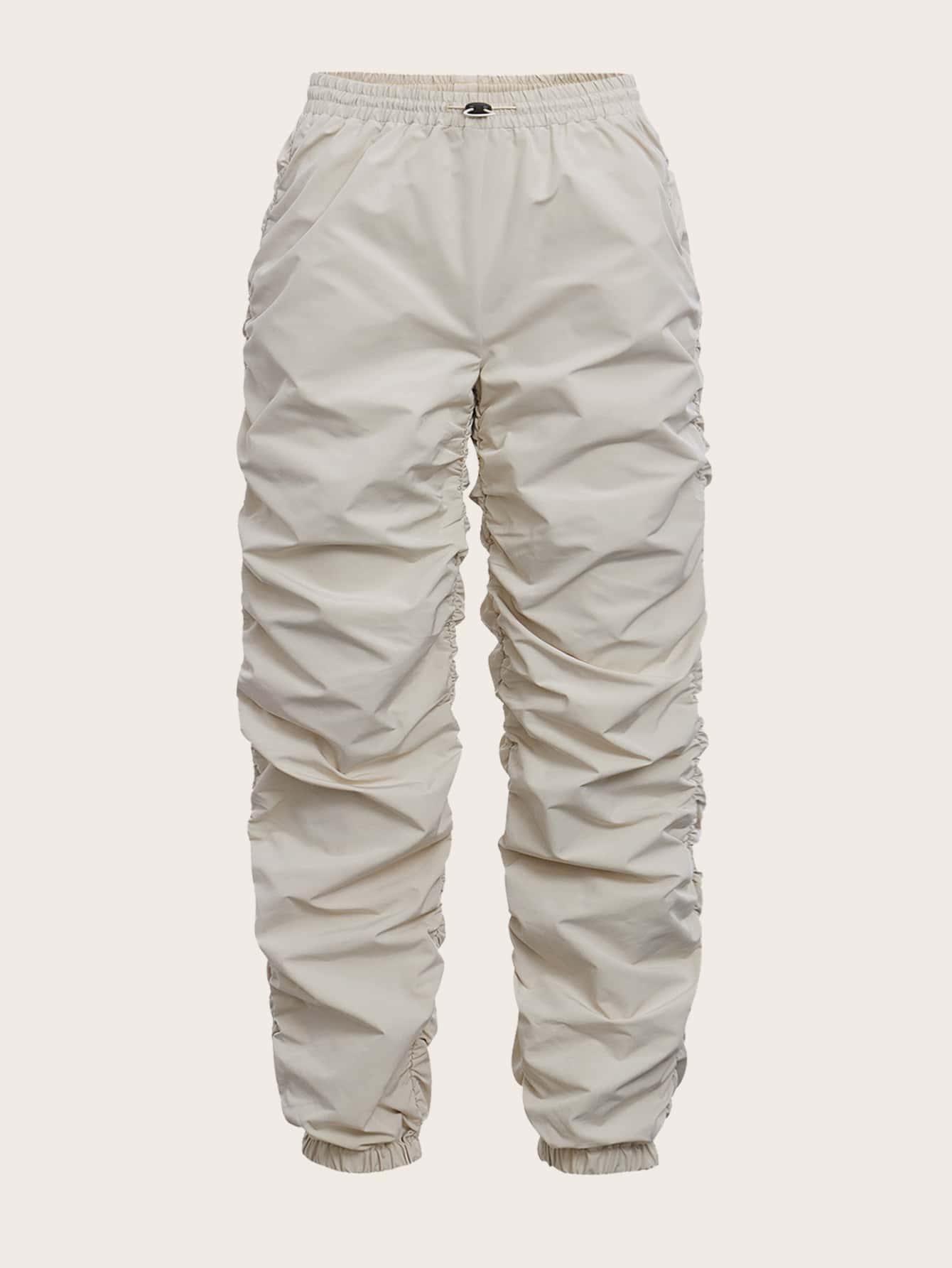 SHEIN PETITE Pantalones de cintura con cordón fruncido