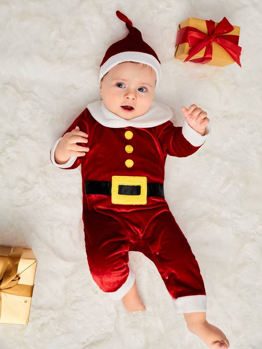 SHEIN Baby Christmas Pattern Jumpsuit for Christmas