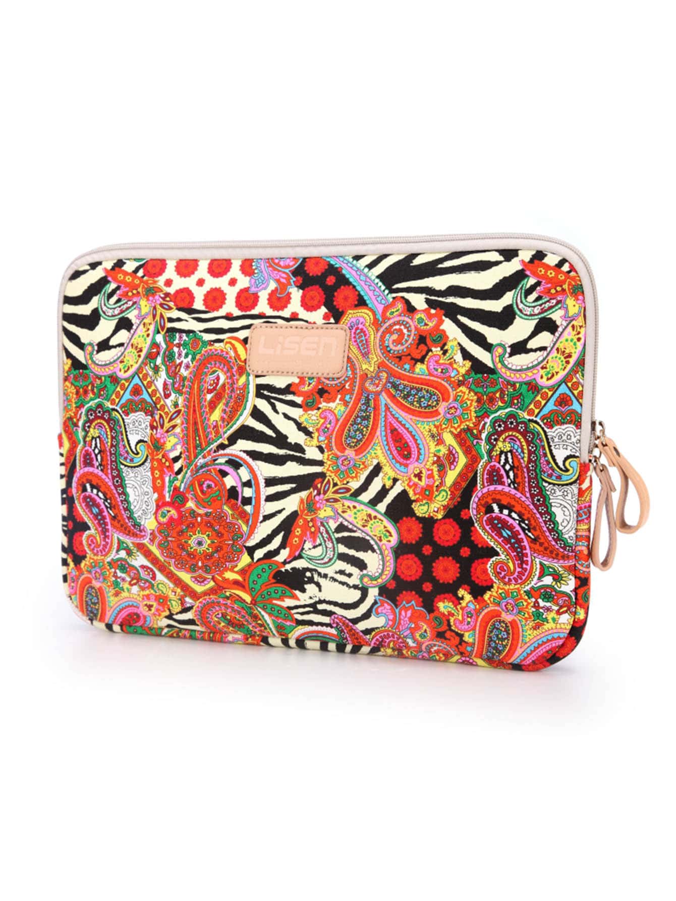 LISEN 1 Pc LISEN Paisley Red Shockproof Water-Resistant Laptop Case Sleeve For Air 11.6 12 13.3 15.4 M1 M2 M3 2012-2024, Pro 13 14 15 16 2010-2024,MateBook 12-16", ASUS Microsoft Chromebook