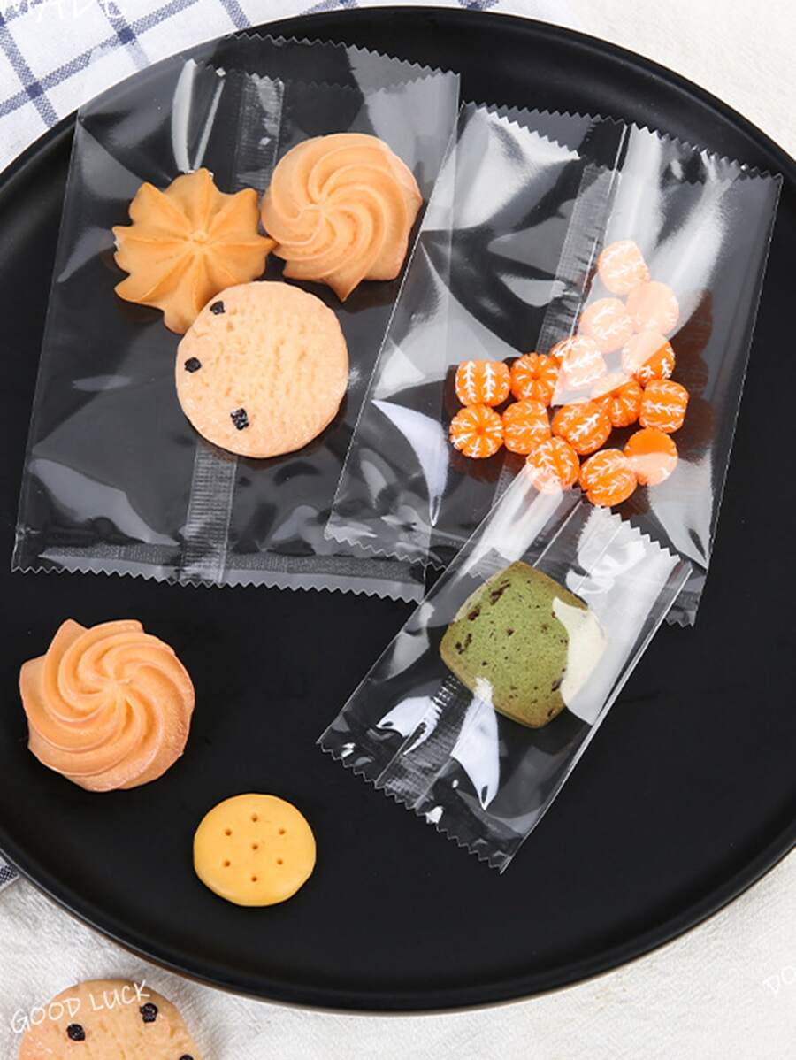 100 Stück durchsichtige Verpackungstüten, geeignet für Süßigkeiten, Schokolade, Kekse usw., Schulbedarf und Lebensmittel
