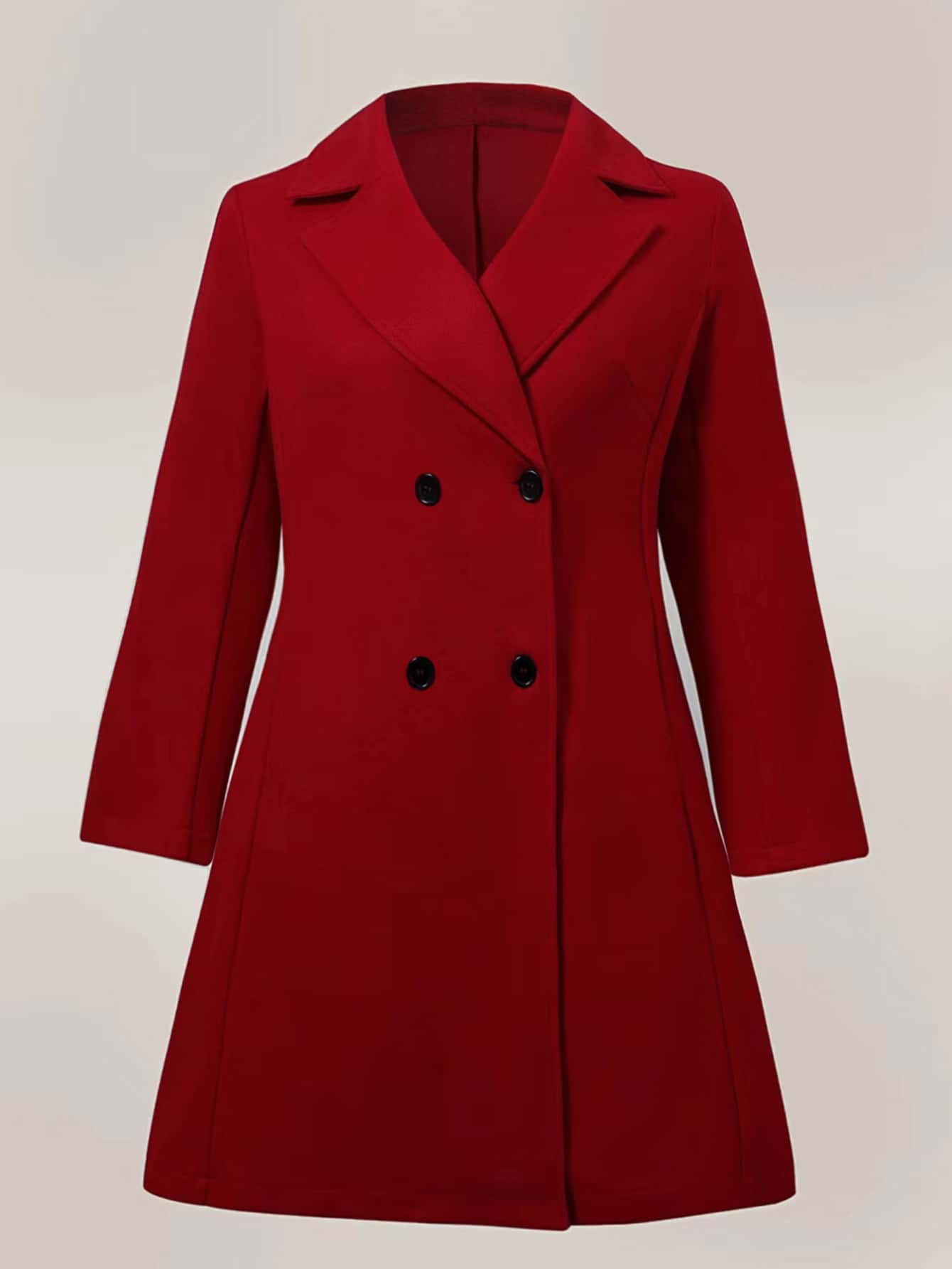 SHEIN Clasi Manteau de survêtement à double boutonnage avec col châle, hiver