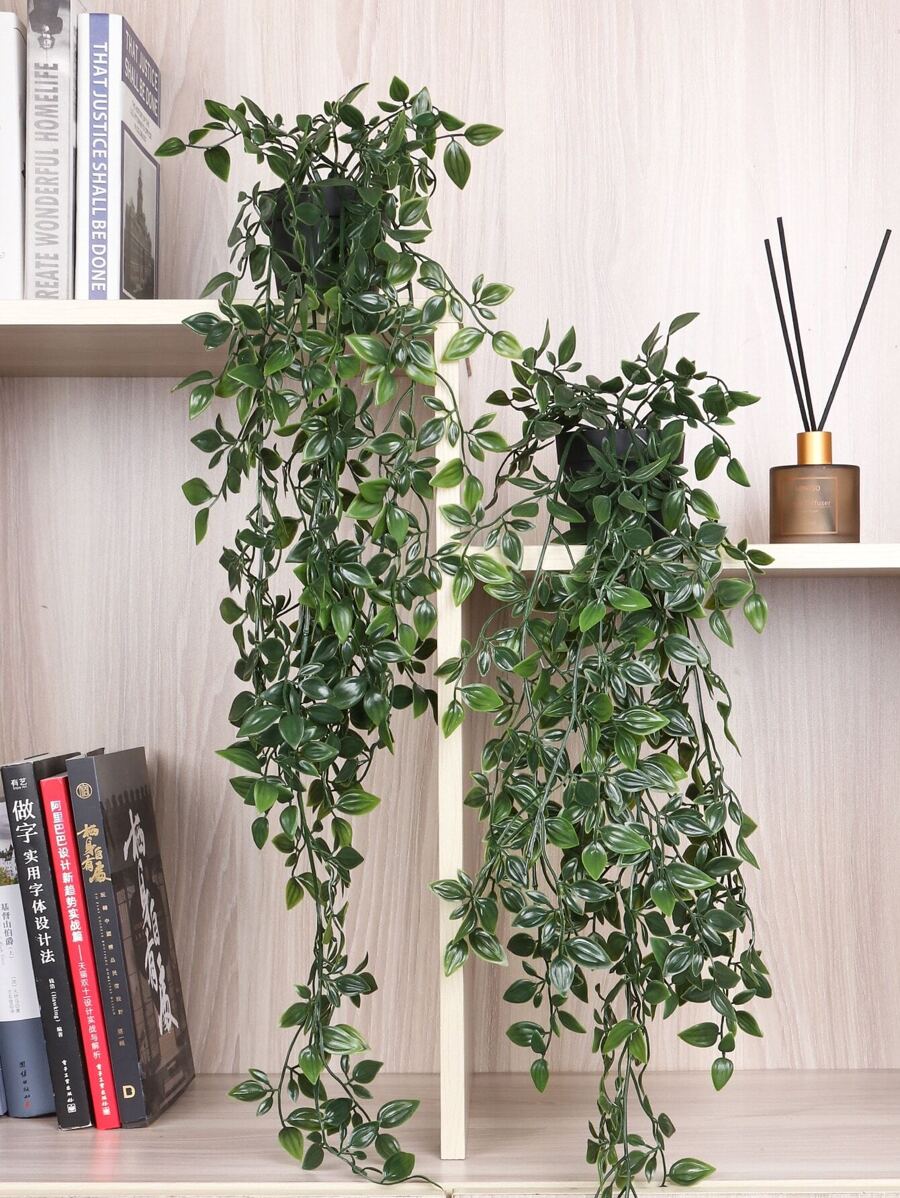 Plantes artificielles suspendues, plante suspendue factice en pot, plantes vertes artificielles, vigne d'eucalyptus fausse, vigne mandala en pot pour la décoration intérieure et extérieure de la maison, des étagères
