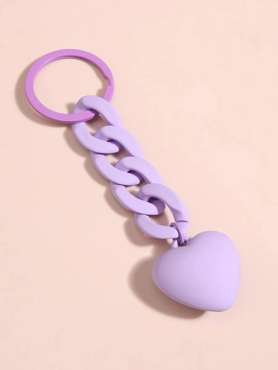 Heart Charm Keychain Valentine's Day Car Accessories Bag Charm School