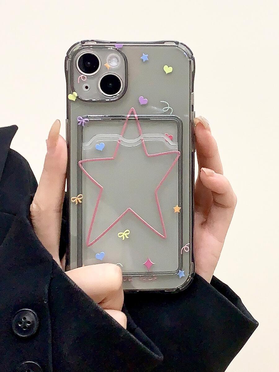 Star Pattern Card Slot Phone Case