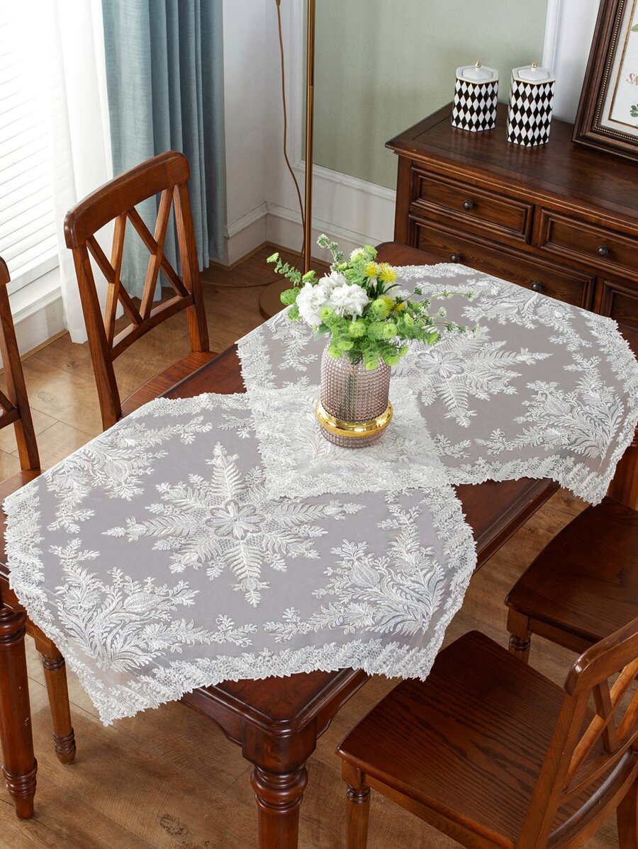 1 pieza Mantel con bordado floral
