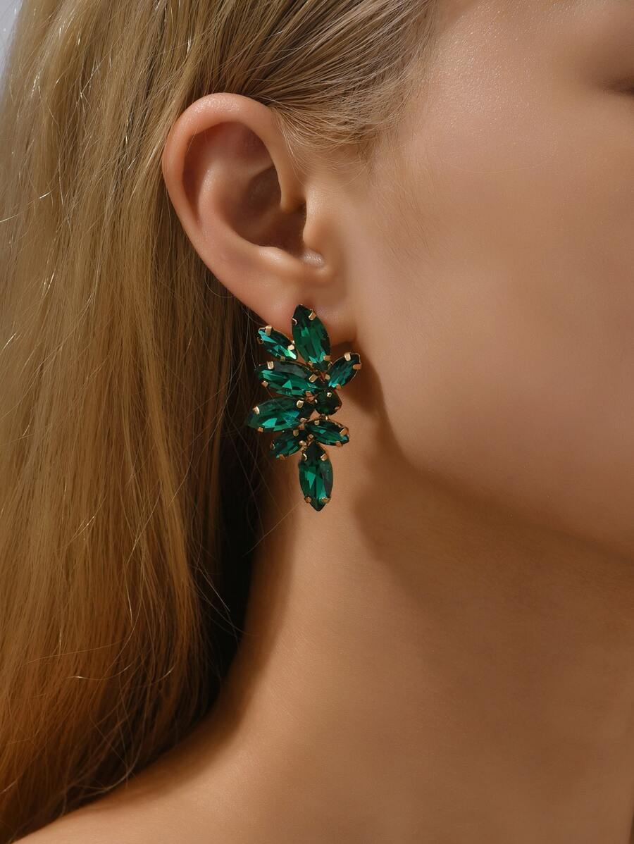 Pendientes de tachuela con diseño de diamante de imitación